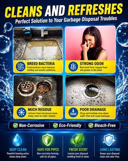 Foaming Drain Cleaning Tablets for Sink, Pipes & Disposal